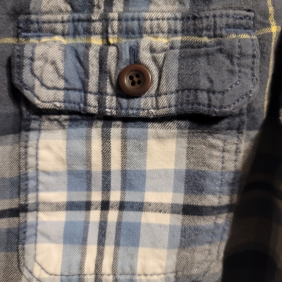 Abercrombie & Fitch Flannel Shirt Mens Sz S Blue Multi Muscle Long Sleeve Plaid - Picture 5 of 8